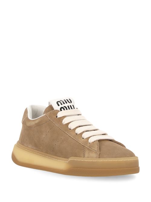 Blush beige calf suede sneakers Miu Miu | 5E916DF-DX05Z5OF0379